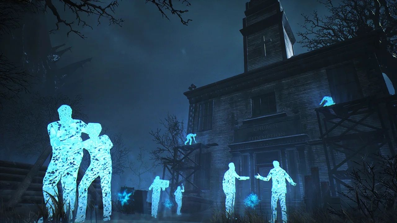 Spooky Ghosts Outside Oakmont Church